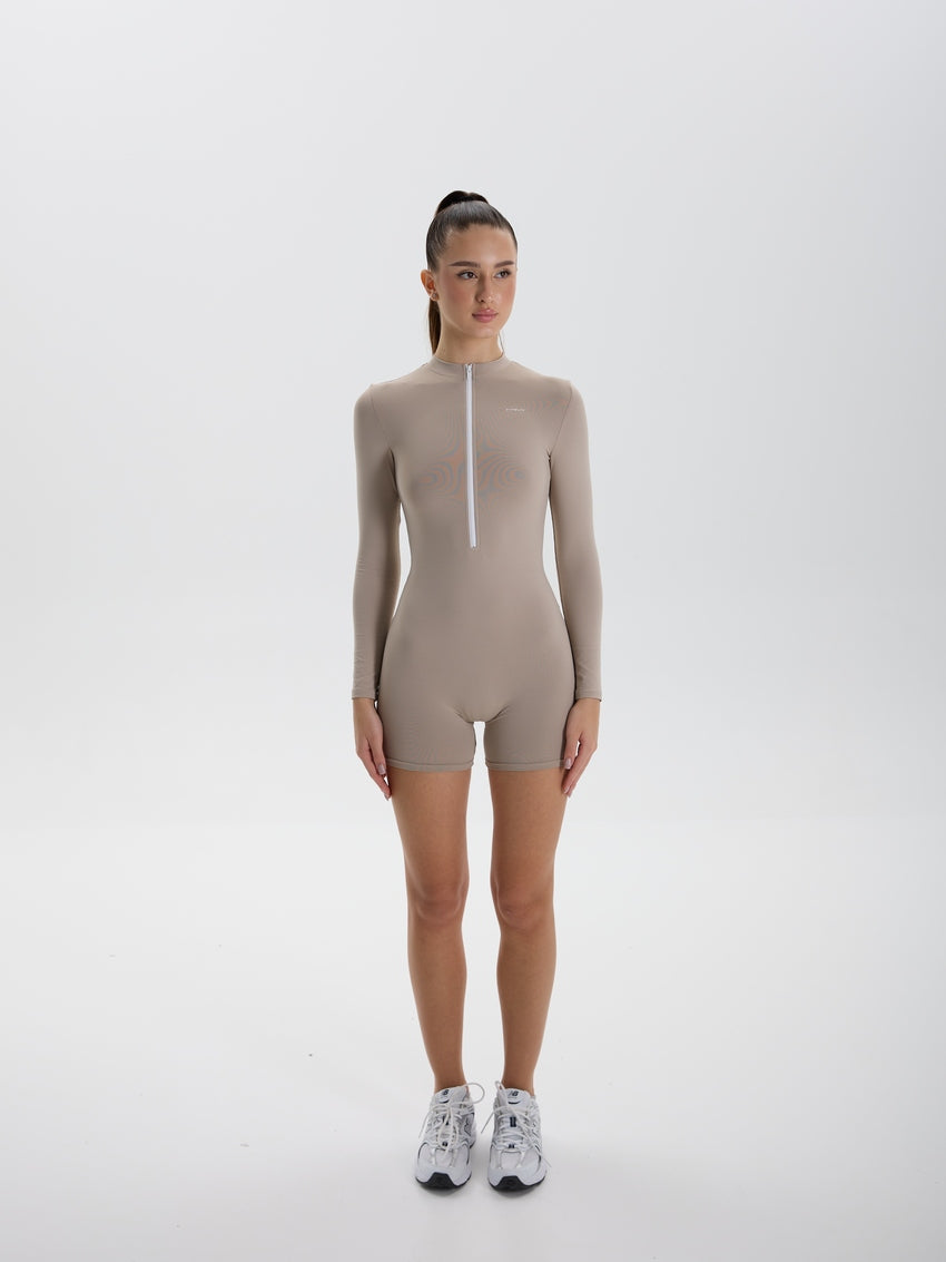 Jumpsuit FITRUN SKIN ZIP Short "Latte NE"