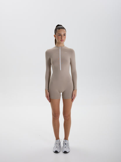 Jumpsuit FITRUN SKIN ZIP Short "Latte NE"