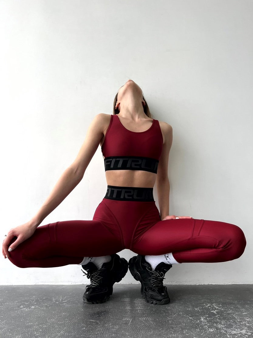 Легінси FITRUN Leggings Super Nuts Push-Up "Total Beet Red"