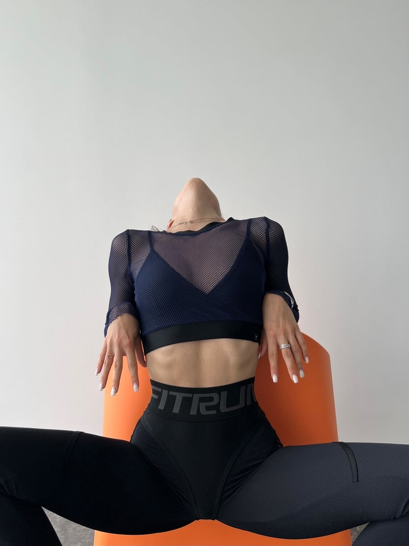 Укорочений рашгард FITRUN Rashguard Midi Mesh "Indigo"