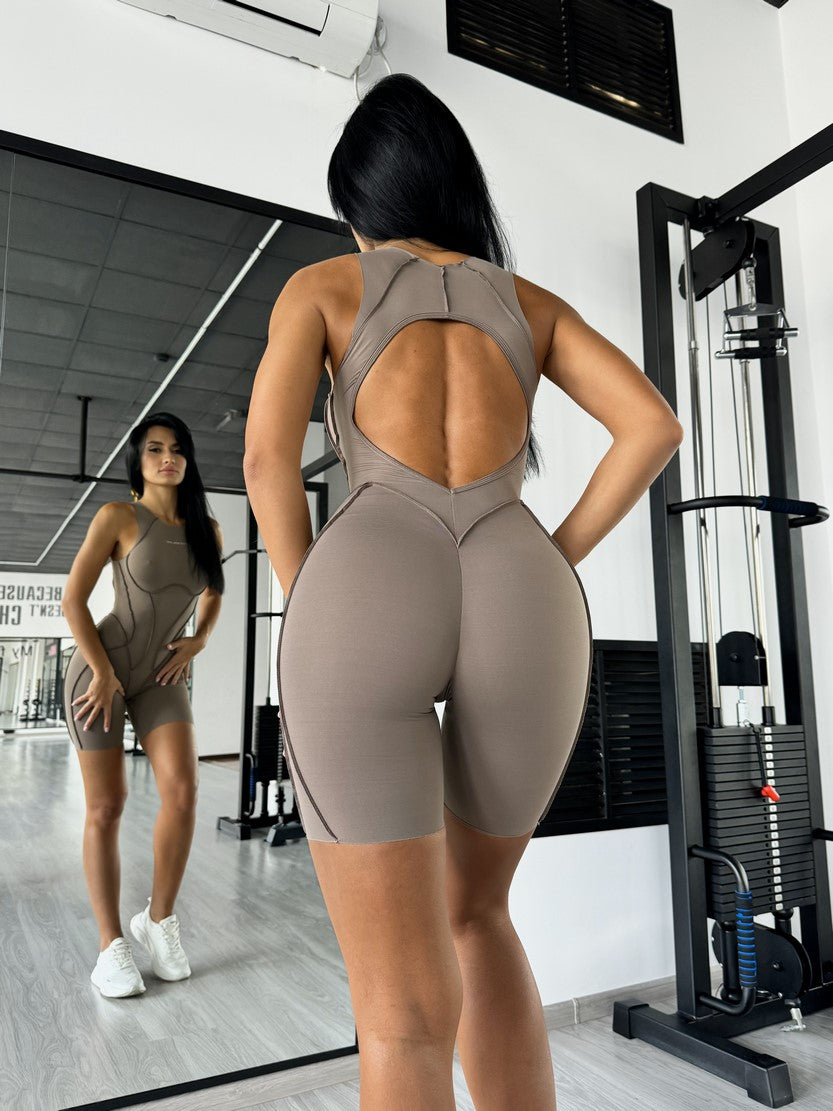 Jumpsuit FITRUN BodySuit Short Versa SLEEVELESS "Sand VE"