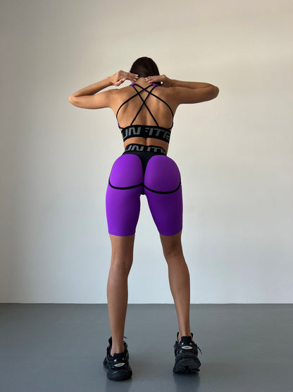 Cycling Short FITRUN Cycling Super Nuts "Purple Relief"