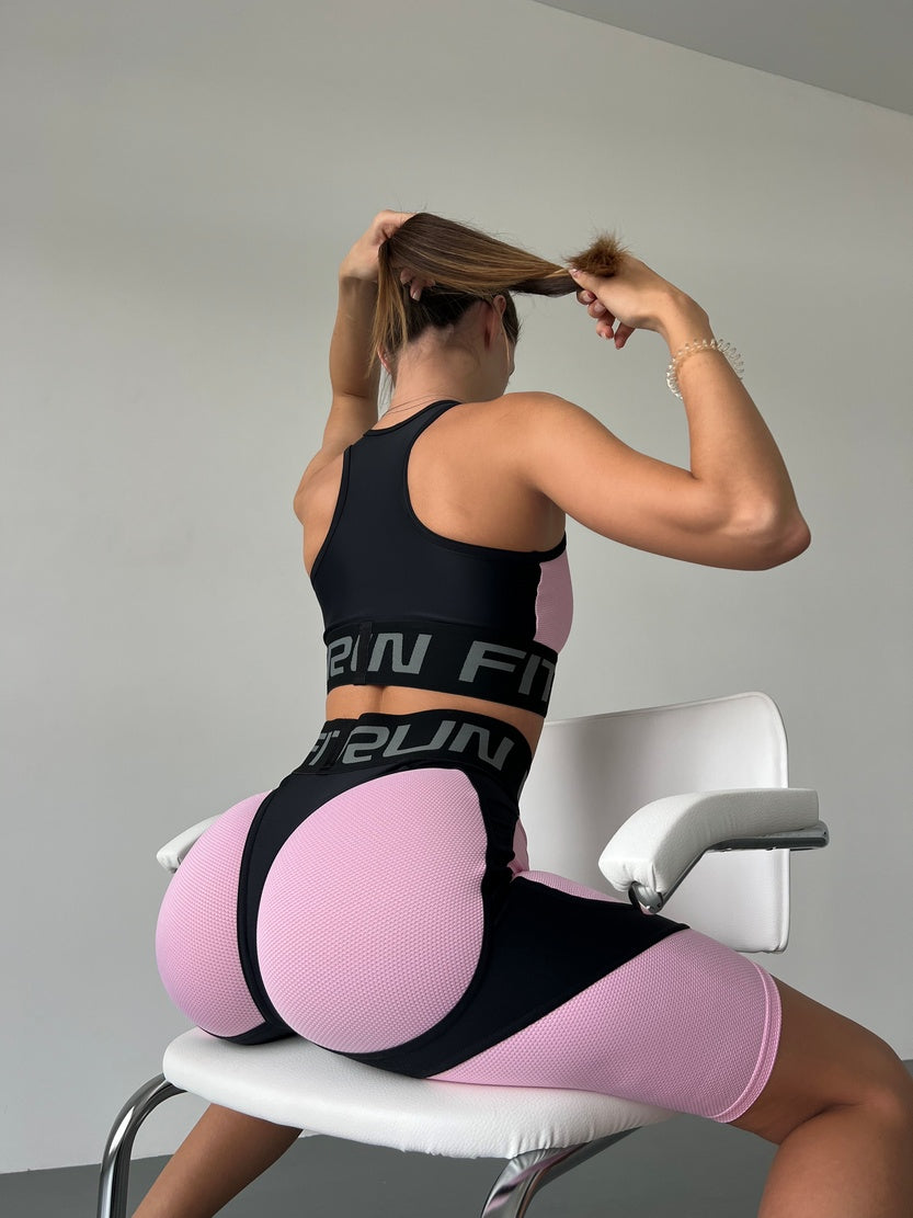 Cycling Short FITRUN Cycling Super Nuts Push-Up "Flamingo Relief"