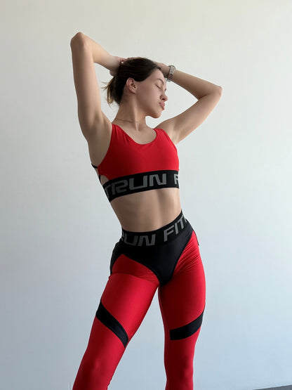 Легінси FITRUN Leggings Super Nuts Push-Up "Shine Bordo"