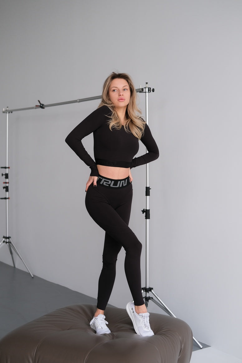 FITRUN Long Sleeve Midi "Total Black Soft"