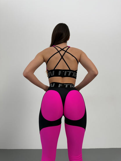 Leggings FITRUN Leggings Super Nuts Push-Up "Pink"