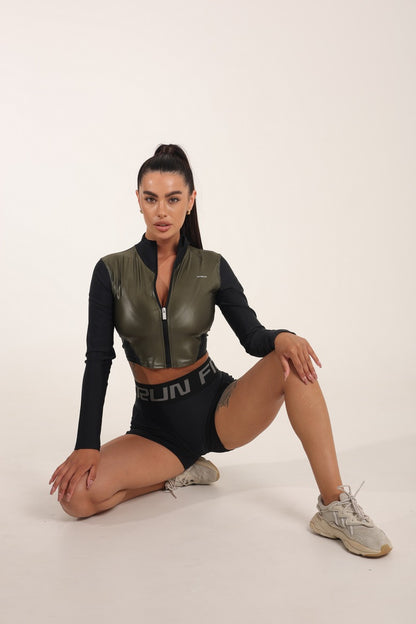 Рашгард FITRUN Rashguard Cropped ZIP "Khaki Blaze"