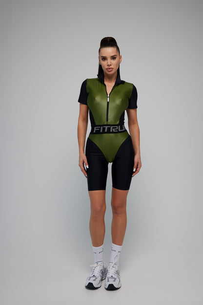 Jumpsuit FITRUN Jumpsuit Super Nuts Short "Olive Blaze"