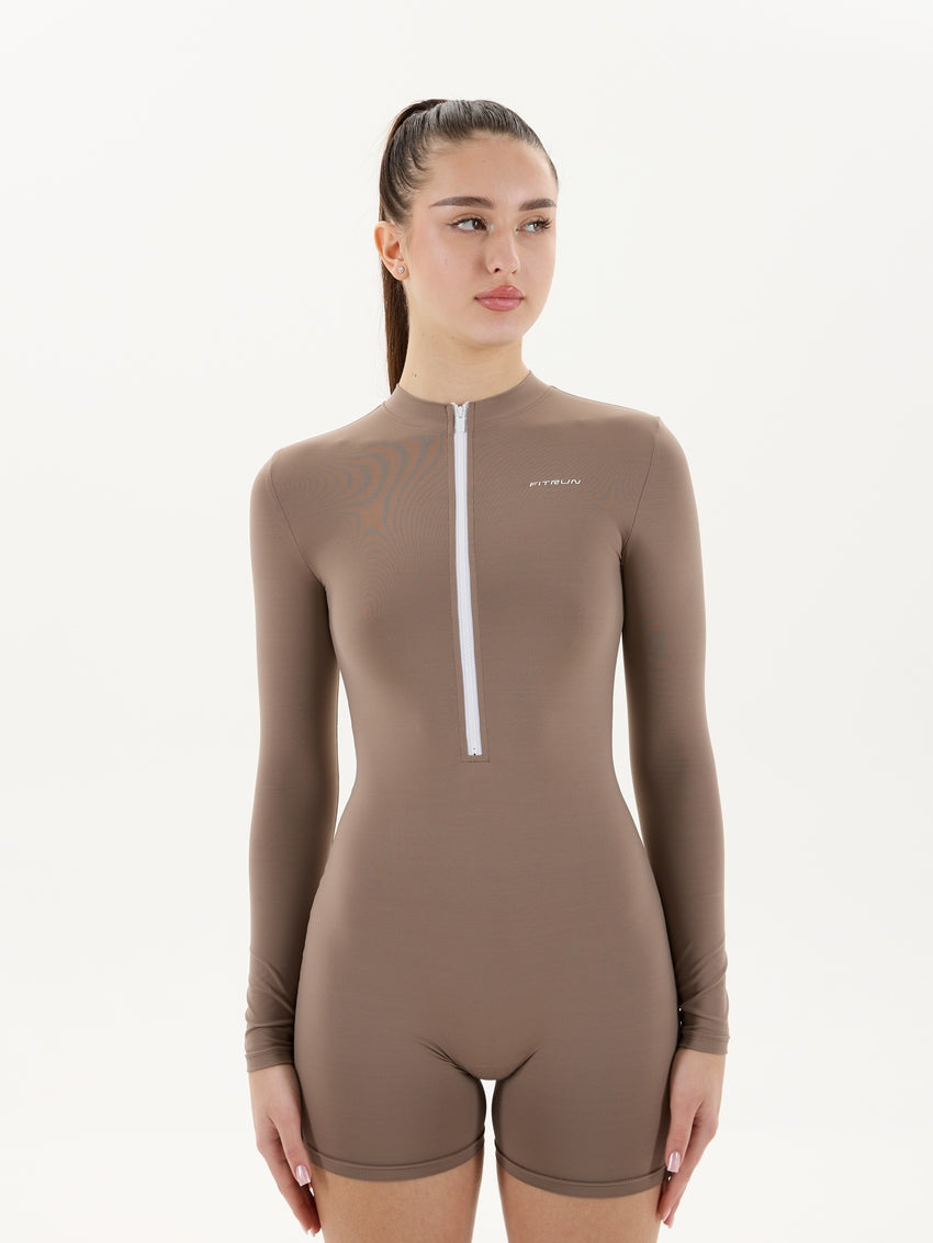 Jumpsuit FITRUN SKIN ZIP Short "Sand VE"