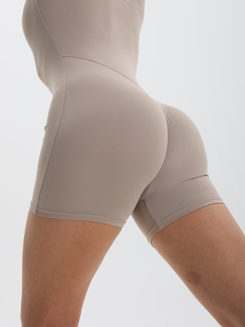 Jumpsuit FITRUN SKIN ZIP Short "Latte NE"