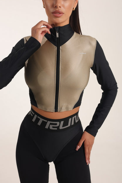Рашгард FITRUN Rashguard Cropped ZIP "Beige Blaze"